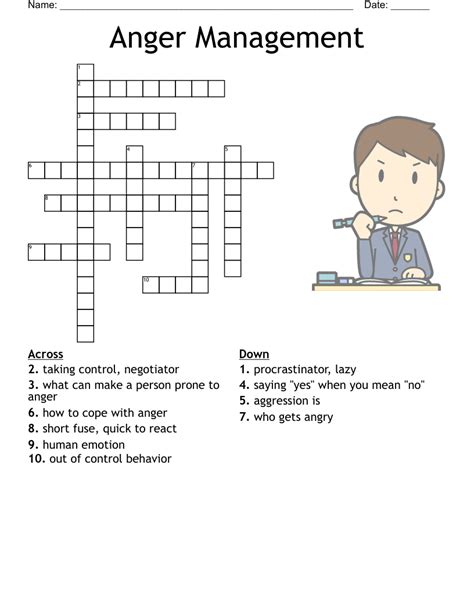 There are related clues (shown below). . Good advice for an angry person crossword clue